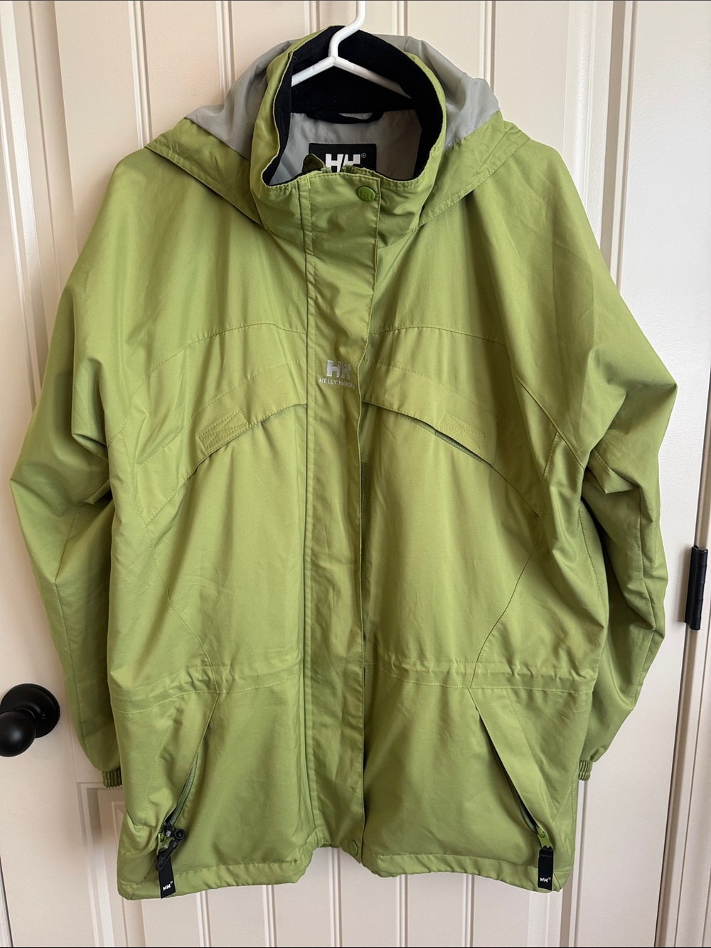 Helly Hansen Lime Green Hooded Rain Jacket